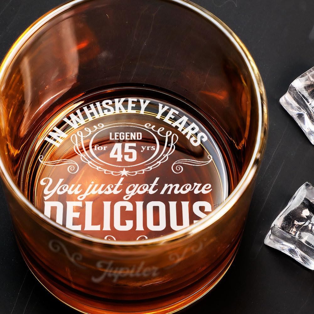 Personalized Husband Gifts - Father's Day Gift For Husband, Hubby, Boyfriend From Wife, Wifey - You Just Got More Delicious Whiskey Glass - Wedding Anniversary Gifts For Men