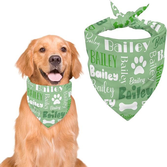 Personalized Dog Bandanas Custom Neckwear Name Button Anti-loosening Dog Scarf Triangle Bibs Kerchief Pet Costume Accessories for Small Medium Large Dogs Cats Pets Birthday