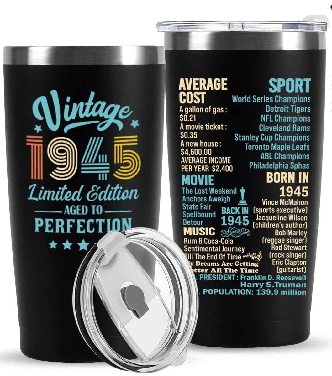 50th Birthday Gifts for Men Women, 50 Year Old Gifts Idea for Him Her,Custom Birthyear 1965 1965 1955 1645 Gift for Woman Man in Their 50s Back in 1975 Year Tumbler, Turning 50 Birthday Present