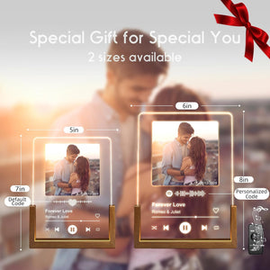 Personalized Valentines Gifts for Her Him Women Men, Custom Anniversary Spotify Plaque Gift for Boyfriend Girlfriend Couple, Customized Picture Frame Birthday Gifts for Wife Husband