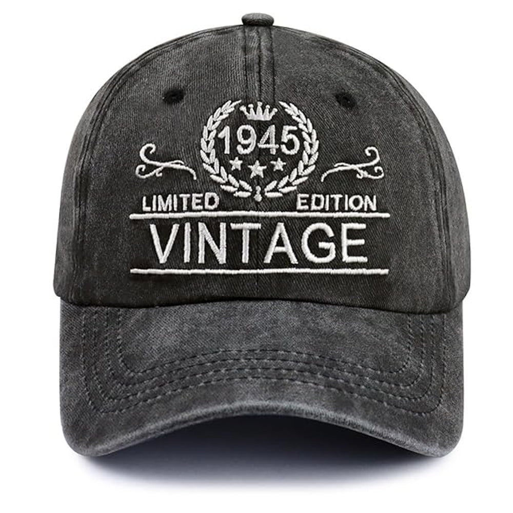 Custom 80th Birthday Gift Vintage 30th 40th 50th 60th 70th 80th 90th Hats for Men Women, Adjustable Embroidered Birthday Baseball Cap