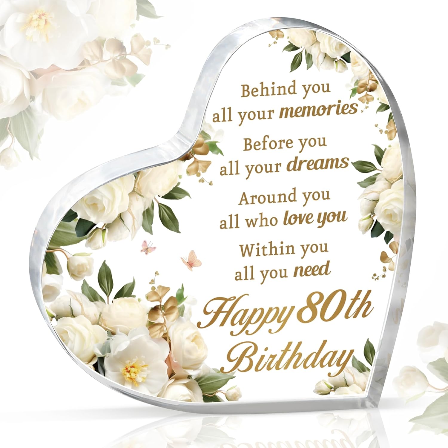 80th Birthday Gifts and Decorations for Women - Custom Birth yearAcrylic Paperweight - Happy Birthday Decor Party Favors