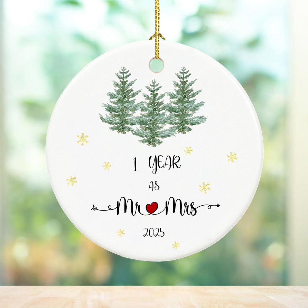 First Christmas Married Custom Years as Mr&Mrs Ceramic Newlywed Keepsake, Mr & Mrs Christmas Ornament, Wedding, Christmas Decoration