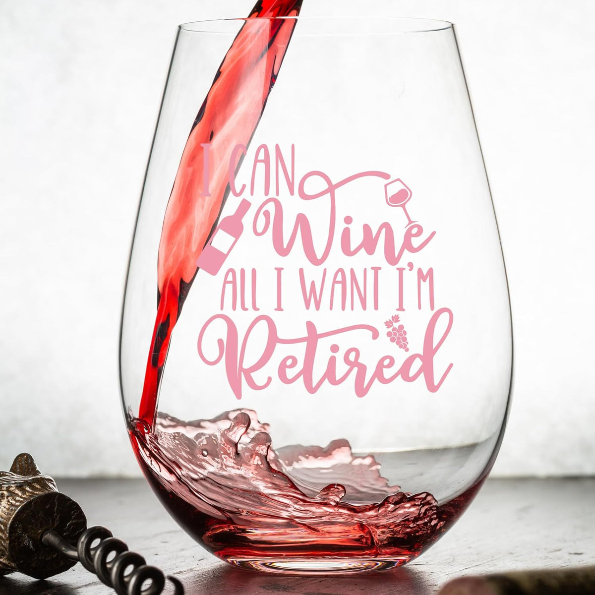 Retirement Wine Glass - 15 Oz, Scratch-Resistant Funny Wine Glass - Funny Retirement Gifts for Women - Unique Retirement Glass for Wine Lovers