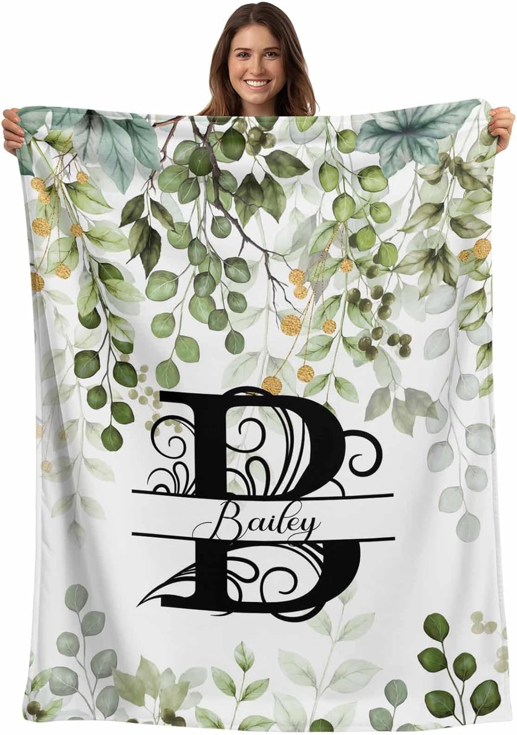 Personalized Monogrammed Blanket - Custom Letter A-Z Blanket with Name | Heartfelt Gift for Christmas, Anniversary, Birthday | Throw for Adults Men & Women Kids Boyfriend & Girlfriend Pet