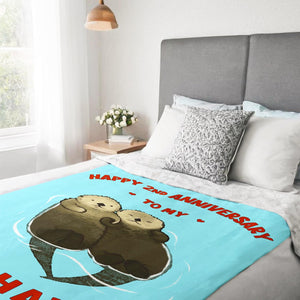 Happy  Anniversary Blanket Gifts for Him Her Boyfriend Girlfriend -  Year Wedding Anniversary Romantic Gifts for Women Men Wife Husband - Sweetest Day Present for Him Her - Love Blanket