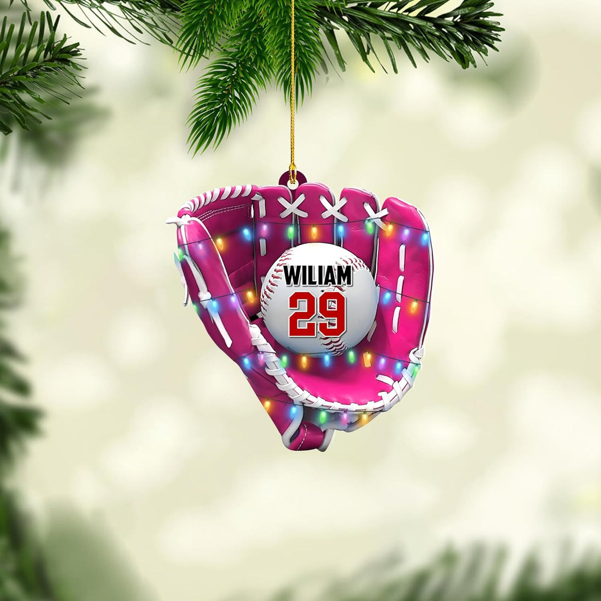 Personalized Baseball Ornaments for Boy - Custom Baseball Player Gift - Catcher, Bag, Mitt Glove Gifts