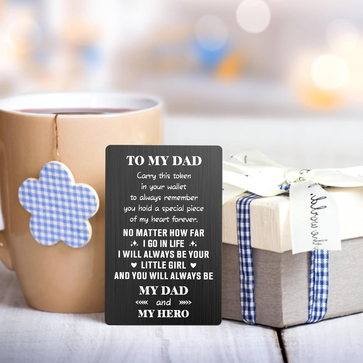 Fathers Day Dad Gifts for Him Husband Grandpa from Wife Daughter Son, Wallet Card Birthday Gifts for Men on Anniversary Christmas Stocking Stuffers for Him