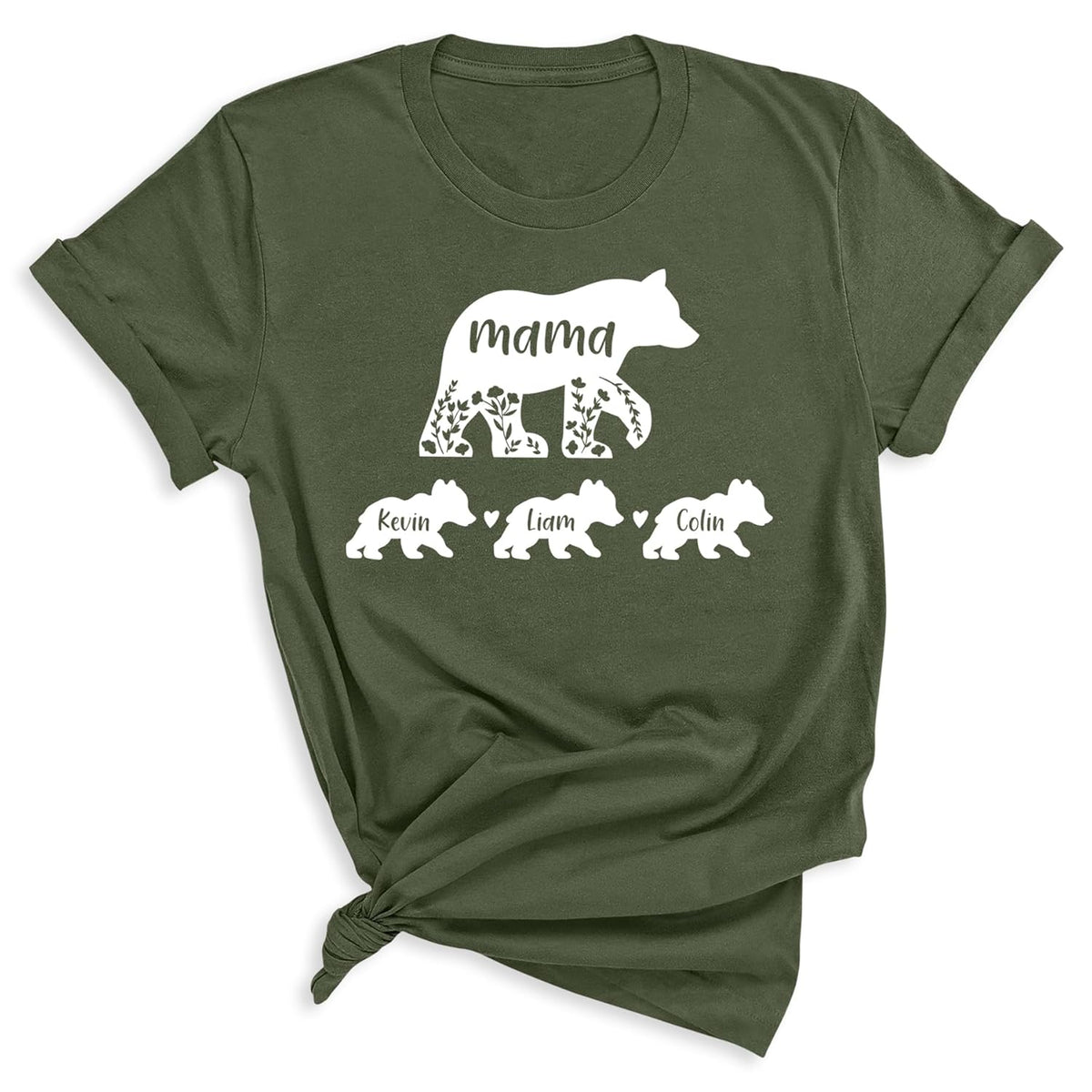 Personalized Mama Bear Shirt with Kids Names, Custom Mother's Day T-Shirt, Cute Mama Bear Gift for Mom, Birthday or Mother's Day Gift