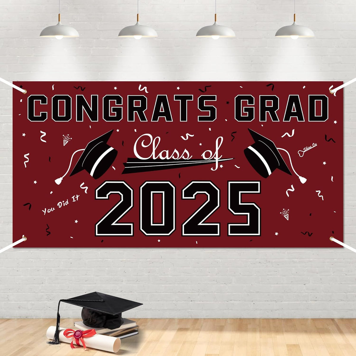 Graduation Decorations 2025 - Graduation Backdrop - Graduation Party Decorations - Congrats Grad Banner - Graduation Decorations Class of 2025,Graduation Party Favors Supplies Yard Sign