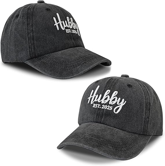 Hubby and Wifey Hats for Mr and Mrs, Engagement Anniversary Honeymoon Wedding Gifts Newlyweds Couples Baseball Cap