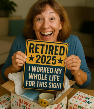 Retired 2025 Sign Embossed Retirement Gifts 2025, Funny Retirement Gift for Men or Women, Best Retirement Gifts for Men, Funny Retirement Wall D cor,Metal Sign Keepsake