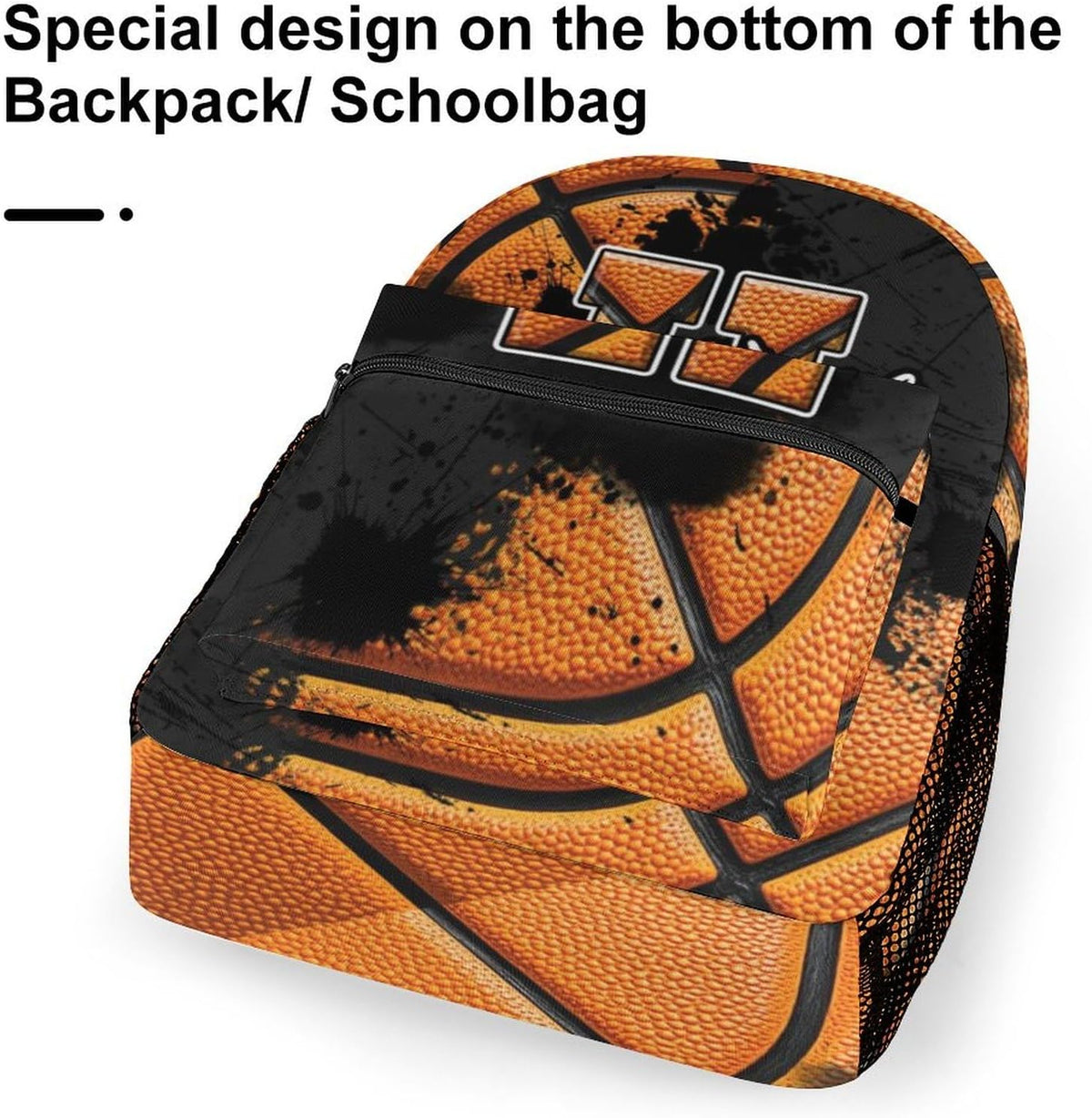 Boys Backpack for Kids Custom Initial Basketball School Backpacks for Elementary Middle Primary High Senior Personalized Monogrammed Bookbag Supplies for Sports Lovers