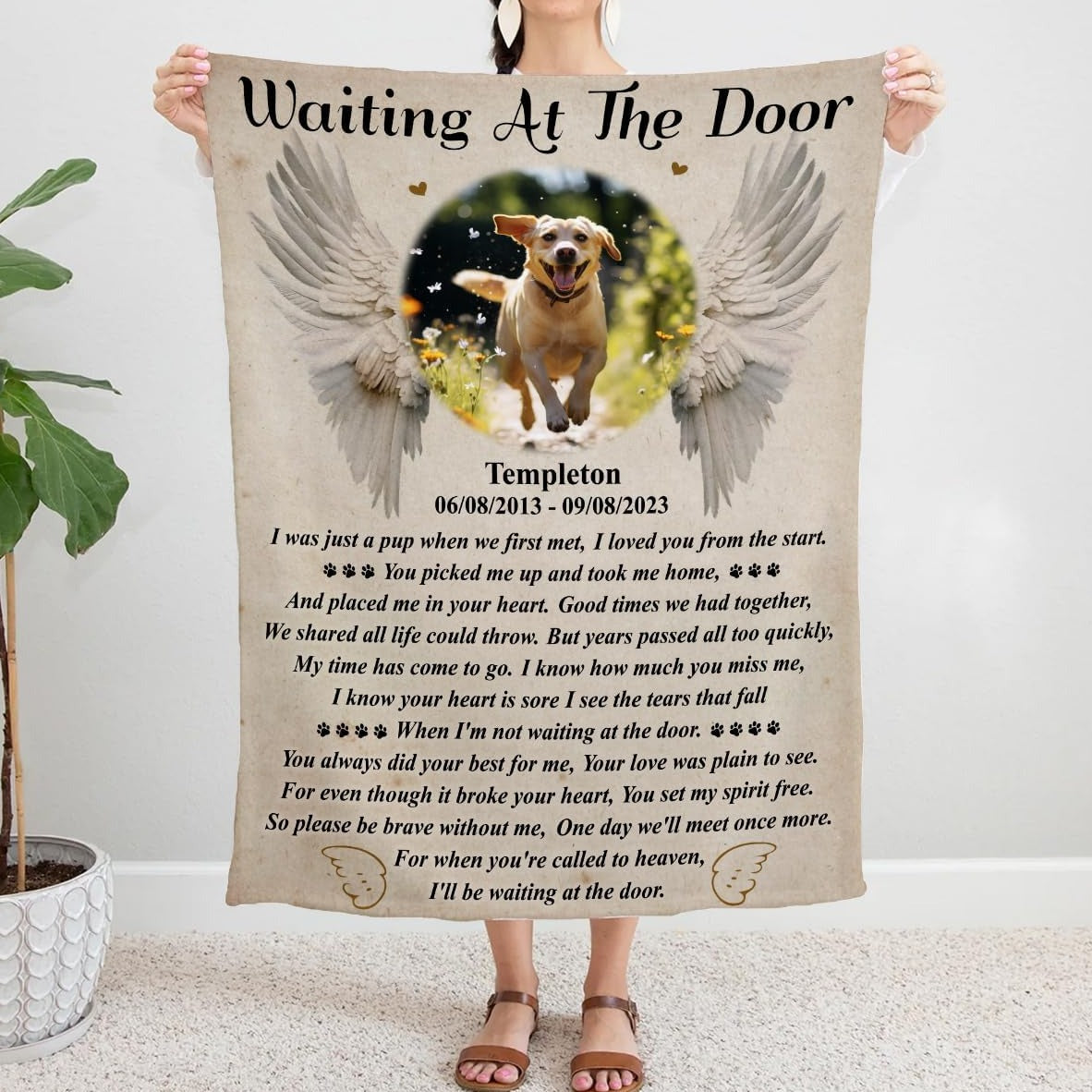 Dog Waiting At The Door Blankets, Dog Memorial Blanket Custom Photo Name Date Loss of One Sympathy Blanket Gift, Personalized Memorial for Dog Lover Mom Dad, Memorial Sherpa Fleece Blanket 71XYjZTeJQL._AC_SL1200.jpg