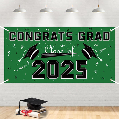 Graduation Decorations 2025 - Graduation Backdrop - Graduation Party Decorations - Congrats Grad Banner - Graduation Decorations Class of 2025,Graduation Party Favors Supplies Yard Sign
