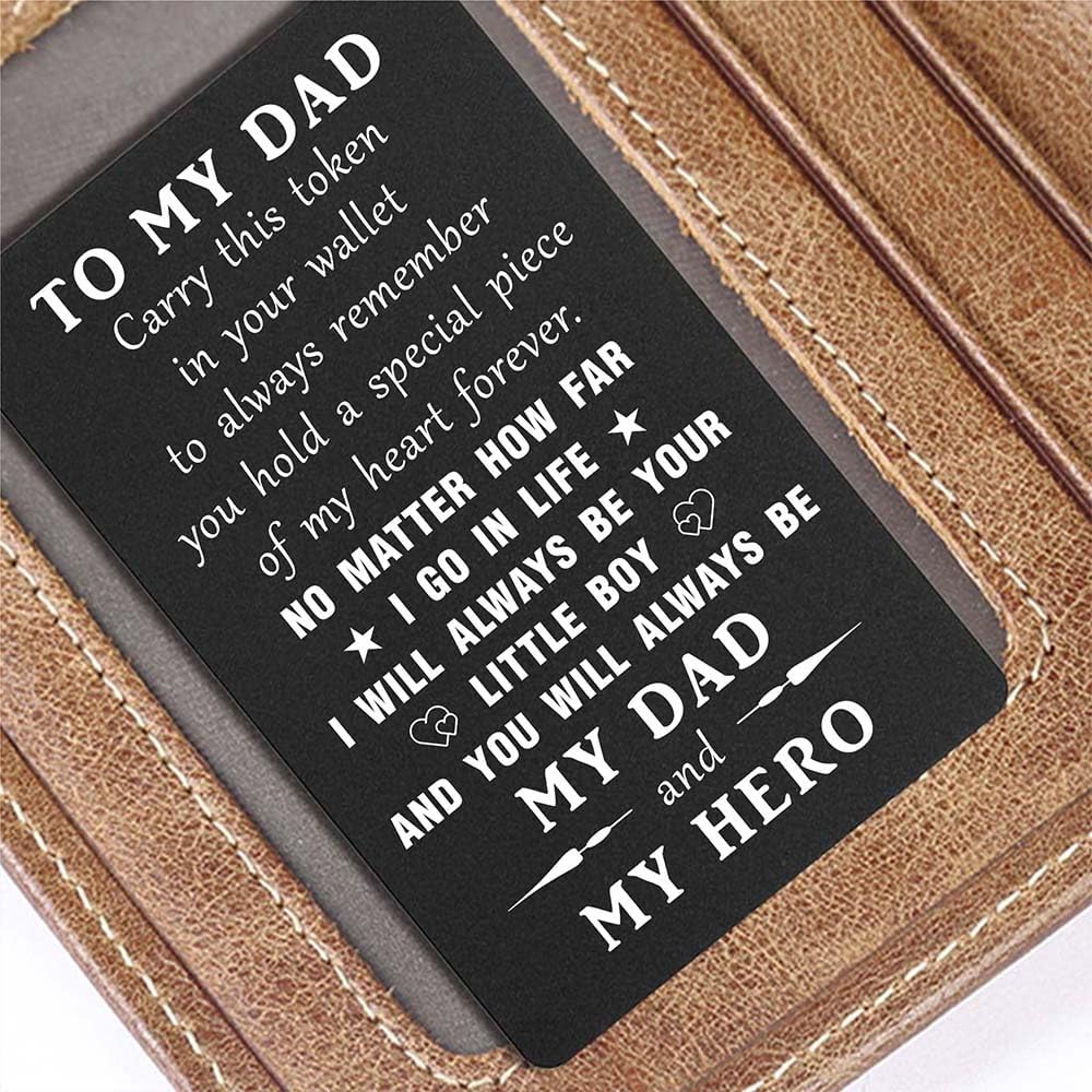 Father's Day Gifts from Daughter , Son - Dad I will Always Be Your Little Girl Little Boy Wallet Card, I Love You Dad Birthday Gifts Fathers Day Card from Daughter
