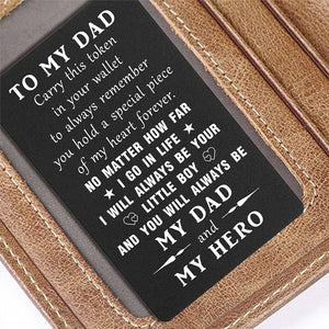 Father's Day Gifts from Daughter , Son - Dad I will Always Be Your Little Girl Little Boy Wallet Card, I Love You Dad Birthday Gifts Fathers Day Card from Daughter