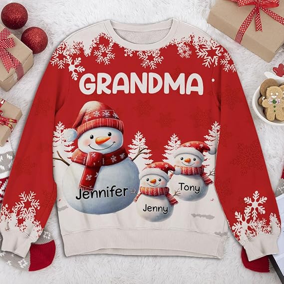 Personalized Christmas Sweatshirt Custom All-Over-Print for Men, Women, and Family, Perfect for Holiday Gifting
