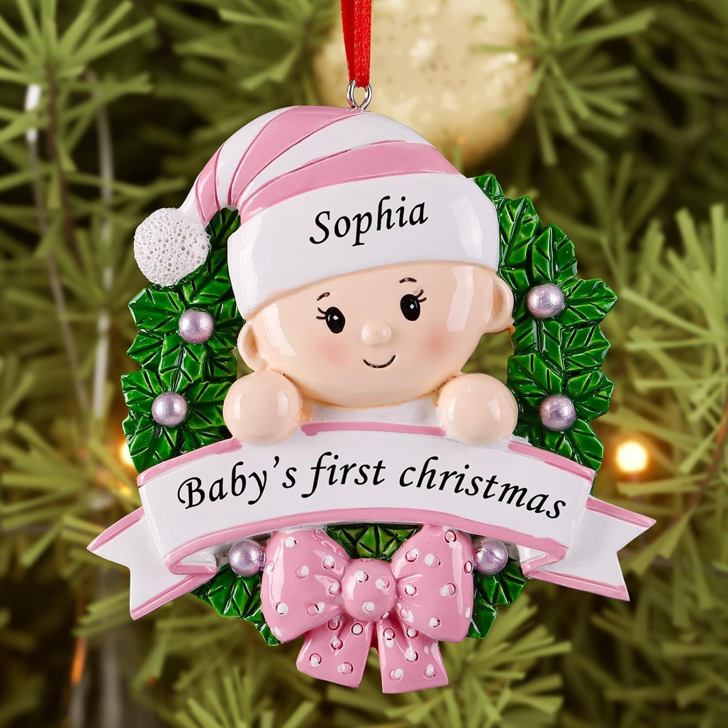 Personalized Babys First Christmas Ornament 2025 Girl Boy - Personalized Christmas Ornaments, Baby's First for Girl,Boy at Christmas, Baby