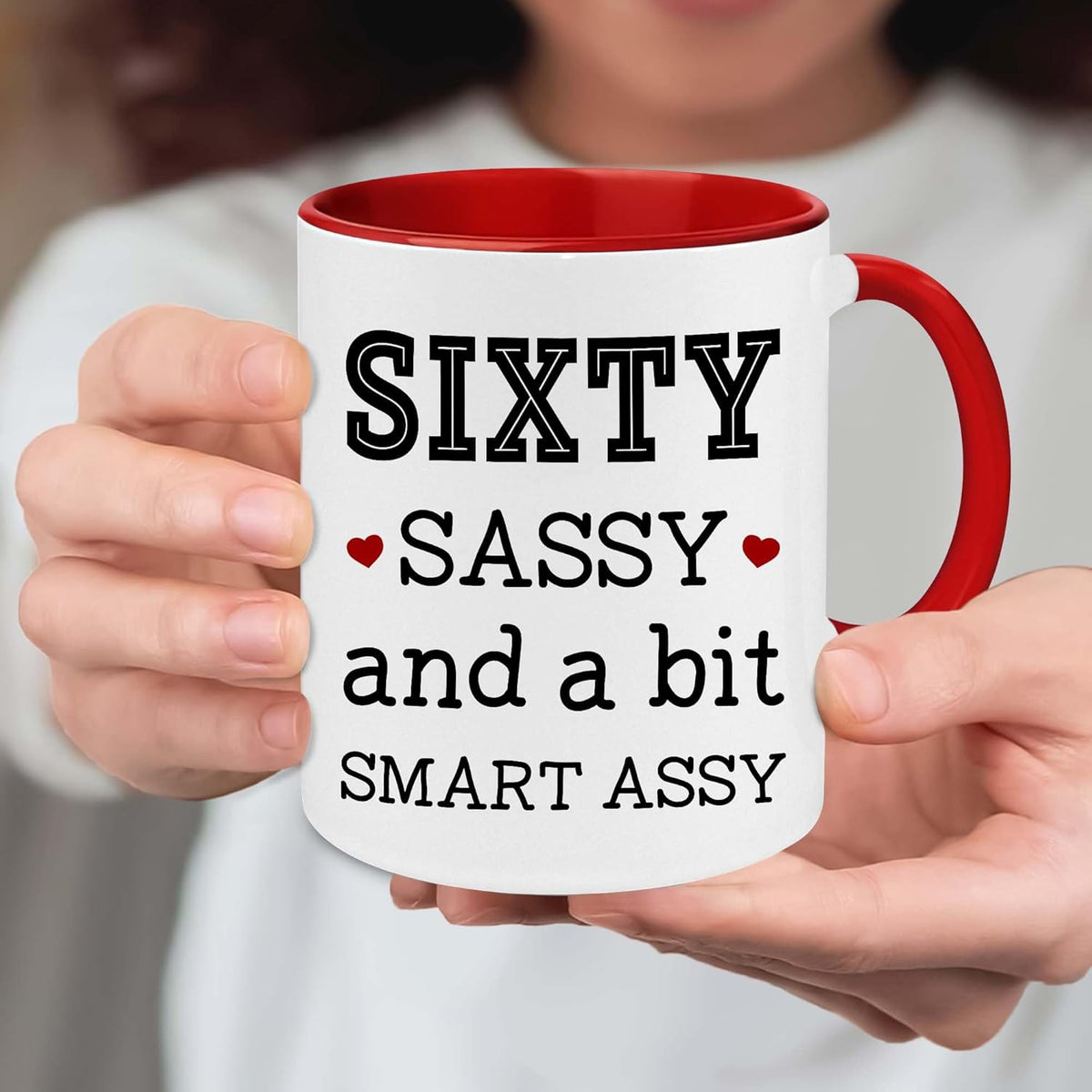 60th Birthday Gifts For Women - Sixty Sassy And A Bit Smart Assy - 60 Birthday Decorations For Her - Mothers Day Mug For Mom, Grandma, Wife - 60 Gift Ideas to Women - 60th Mug