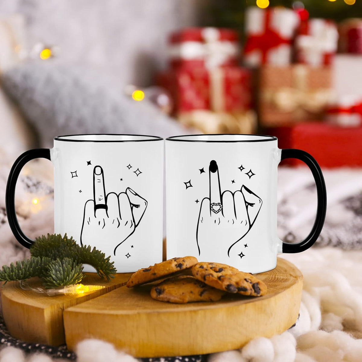 Wedding Gifts, Engagement Gifts for Couples Bride and Groom, Ring Finger Mug, Bridal Shower Gifts, Newlywed Anniversary Presents for Couples, Just Married Gifts, Mr and Mrs Gifts