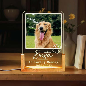 Personalized Pet Memorial LED Night Light, Custom Photo Pet Lover Keepsake, Dog Memorial Sympathy Gift, Personalized Light Up Sign for Dog Lovers, Custom Dogs Photo Gifts for Home Decor