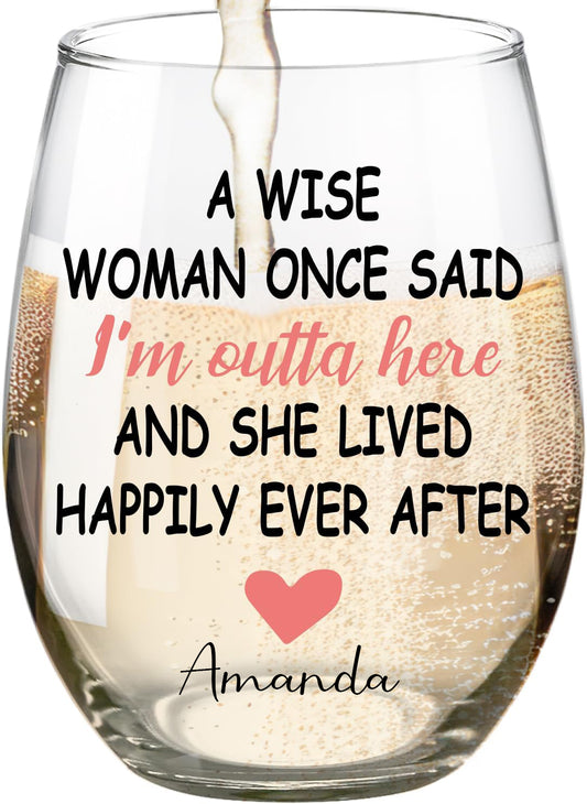 Funny Retirement Wine Glass For Women Coworkers Grandma Nurse Teacher 2025,Happy Retired Present for Women Friends,Coworker Leaving Farewell Goodbye Gifts Wine Glass