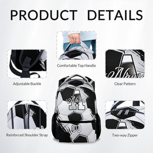 Backpack for Boys - Custom Name Kids Monogram Soccer Backpacks for Youth Soccer Player/School/Primary with Adjustable Straps