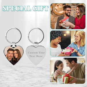 Custom Keychain with Picture Personalized Engraving Photo Text Keychains Customized Key Chain for Men Boyfriend Lovers
