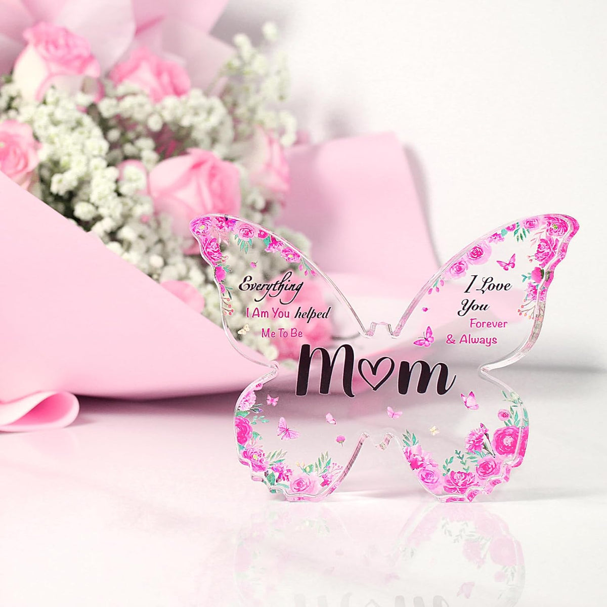 Mothers Day Gifts for Mom - Engraved Butterfly-Shaped Acrylic Plaque Decor - Mom Birthday Gifts from Daughter Son - Perfect Birthday Christmas Mothers Day Gifts for Mom, Ideas
