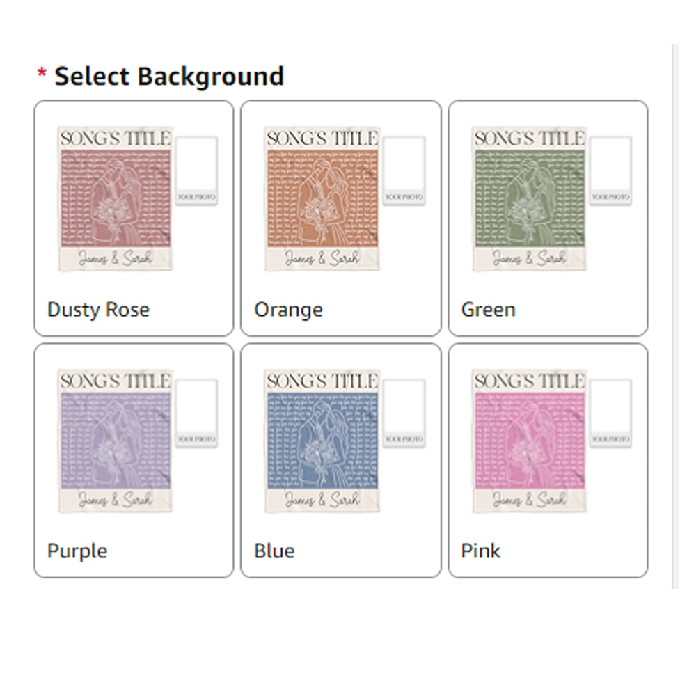 Personalized Song Lyrics Blanket Custom Couple Gift with Names, Favorite Song & Photo Romantic Line Art Style Throw for Him or Her Anniversary or Valentine s Gift for Husband or Wife