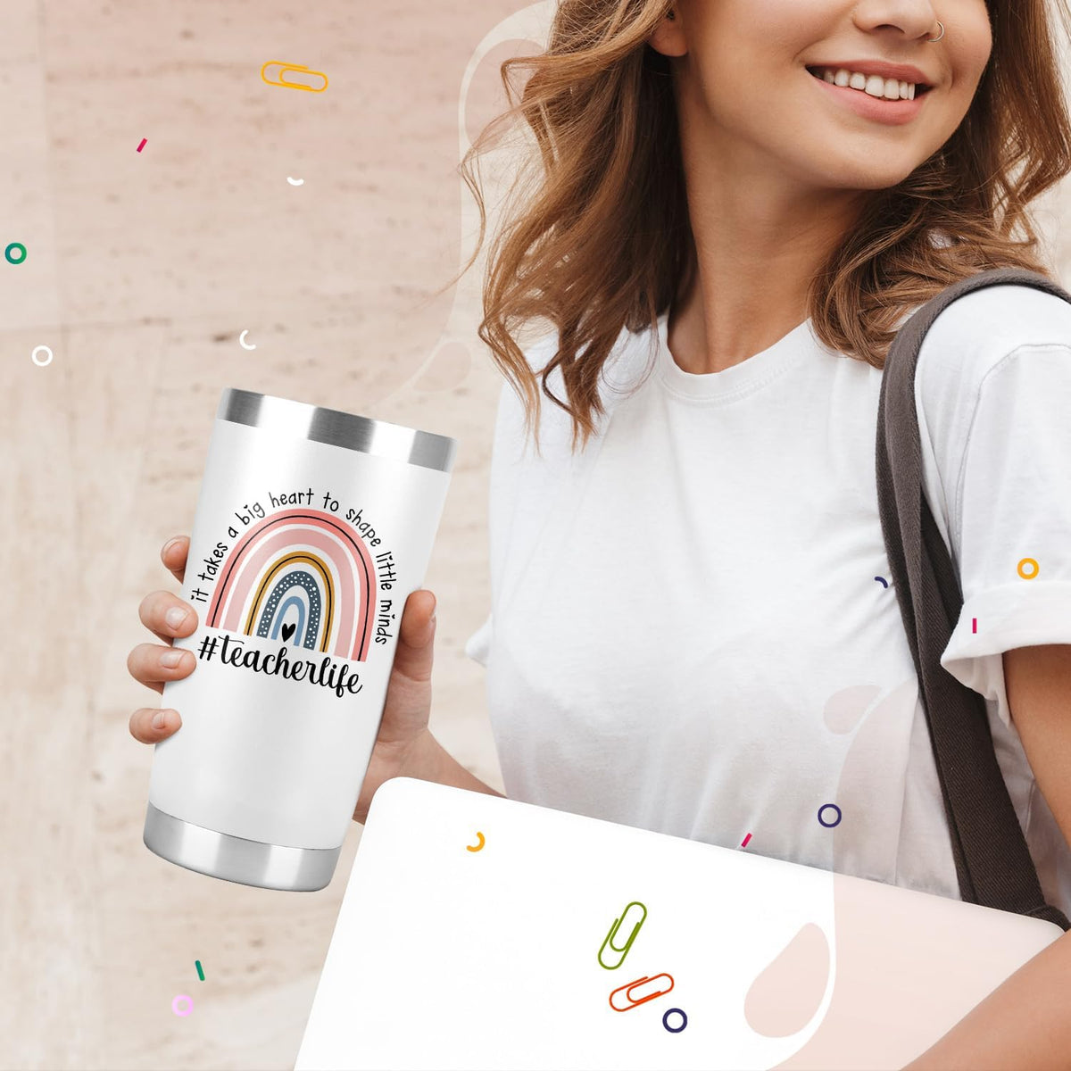 Teacher Appreciation Gifts - Teacher's Day, Back To School, Graduation, Christmas, Birthday, Thank You, Teacher Gifts for Women, Men - Stainless Steel Tumbler Cup Mug