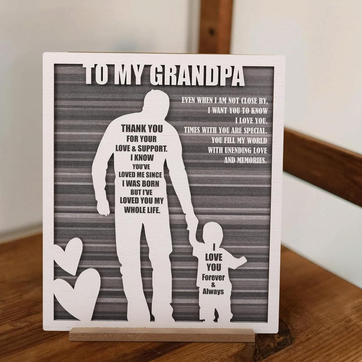 Grandpa and Grandson Sign - Gifts for Grandpa from Grandson Ideal for Father's Day, Birthdays, Grandparents Day, Christmas