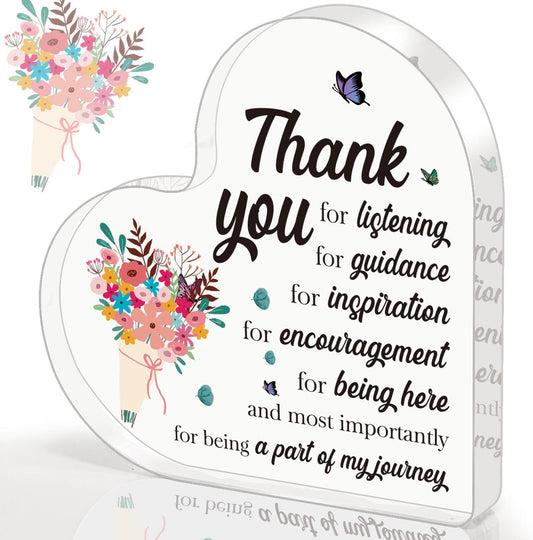 Thank You Teacher Gifts for Women Boss Principal Teacher Appreciation Gifts Bulk Gift for Coworker Boss Lady Therapist Supervisor Mentor Secretary Gift Acrylic Plaque Office Desk Decoration