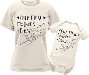 First Mothers Day Together Personalized Our First Mothers Day Matching Shirts, Custom Mom & Baby Matching Outfit, First Mothers Day Outfits