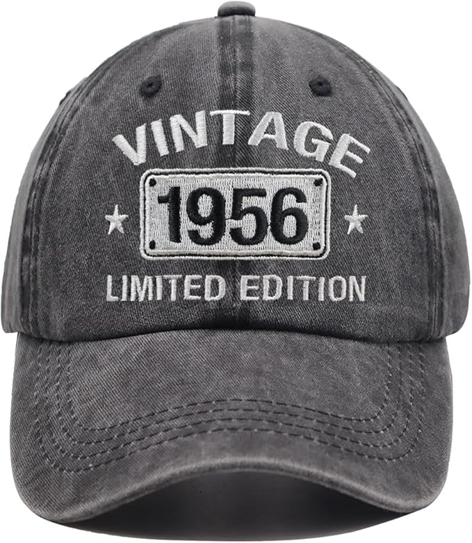 70th Birthday Gifts for Men Women Hats Vintage 1956 Blue Baseball Cap Personalized Embroidery cap for Grandpa Gift For Father Vintage 1645 1955 1965 1975