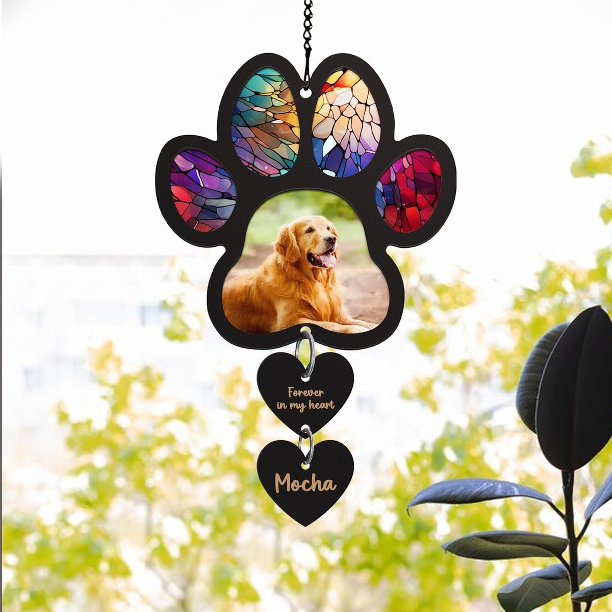 Personalized Dog Memorial Suncatcher with Photo, SunCatcher Gift for Someone Who Lost a Dog, Dog Remembrance Stained Glass, Sympathy Gift for Loss of Fur Baby, Pet Day, Christmas