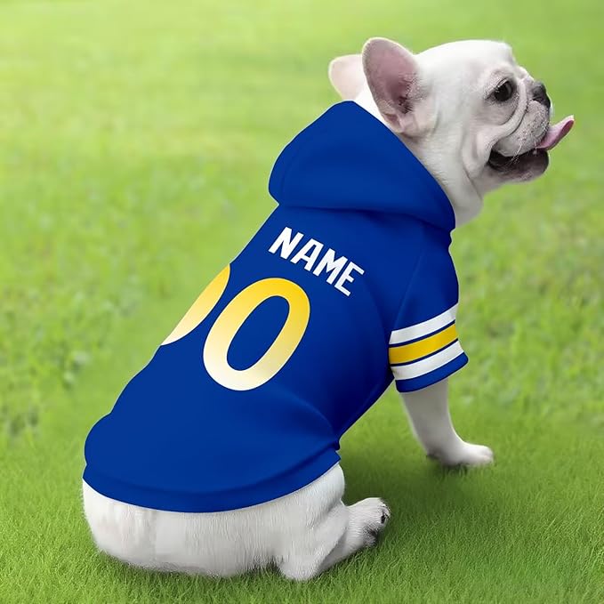 Los Angeles R Dog Hoodie T-Shirt Pet Clothes Jersey Custom Name and Number Gifts