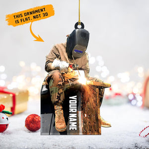 Personalized Welder Ornament, Custom Welder Ornaments Welding Ornaments Flat Two Sided Hanging Plastic Ornaments Welder Gift Christmas Ornament Hanging Decorations Ornament