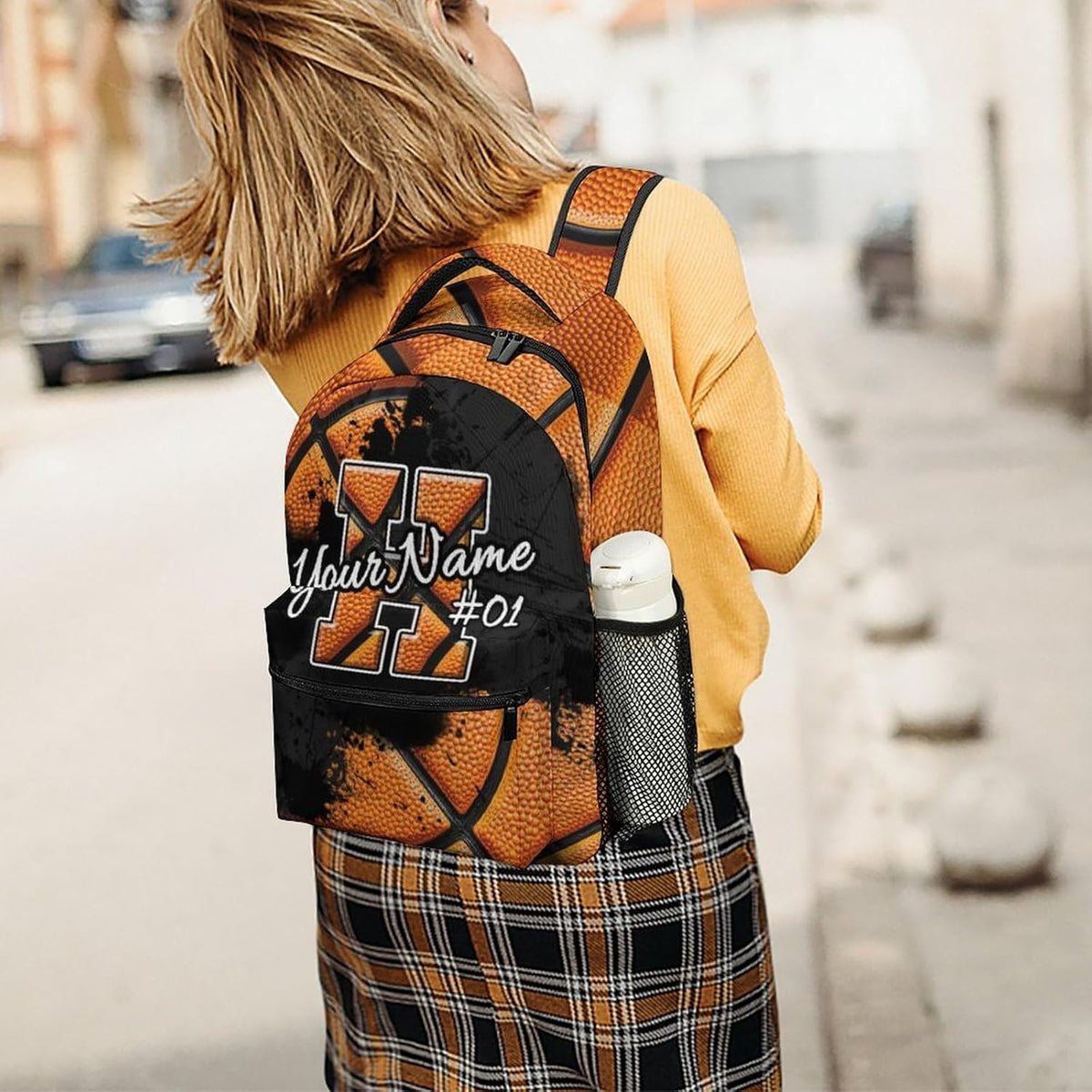 Boys Backpack for Kids Custom Initial Basketball School Backpacks for Elementary Middle Primary High Senior Personalized Monogrammed Bookbag Supplies for Sports Lovers