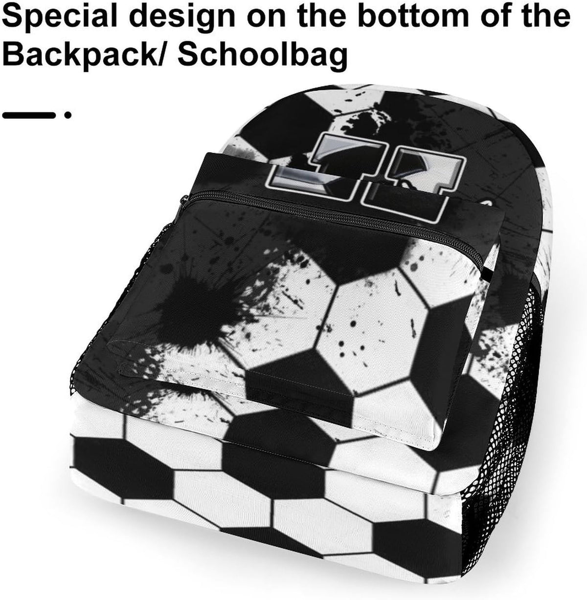 Kids Backpack for Boys Personalized Initial Soccer School Backpacks for Elementary Middle Primary High Senior Custom Monogrammed Bookbag Supplies for Sports Lovers