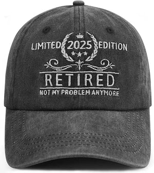 Personalized Limited Edition Retired 2025 Hat for Men Women, Funny Adjustable Embroidered Retirement Gifts Baseball Cap