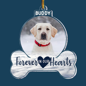 Acrylic Ornament, Forever in My Heart - Personalized Pet Memorial Photo Ornament, Custom Pet Memorial Keepsake, Perfect Christmas Memorial Gift for Pet Lovers, Dog Mom, Cat Mom (Loss of Dog)