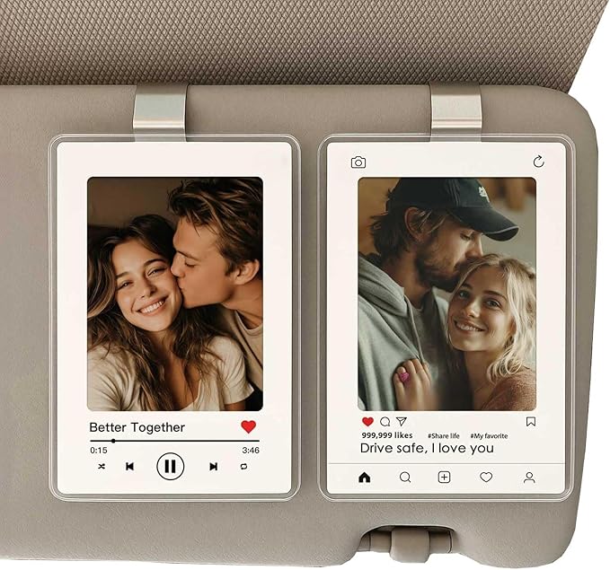 Valentine s Day Gift for Him Her, Personalized Car Visor Photo Clip, Custom Couple Picture Holder, Personalized Gift For Him Gift For Boyfriend
