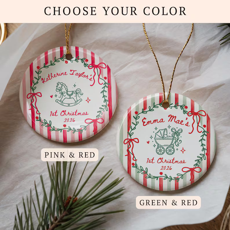 First Christmas Ornament Baby Boy or Girl, Personalized Name Newborn Keepsake for 1st Xmas 71a32cd6-261a-47d3-be08-06d6283667c2-ghgf-3-.jpg