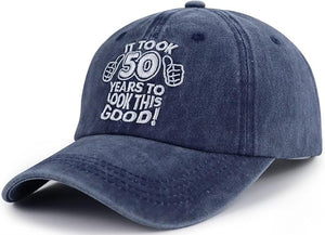 Customized 50th Birthday Gifts Baseball Cap, It Took 50 Year to Look This Good Embroidery Hat for Women Men