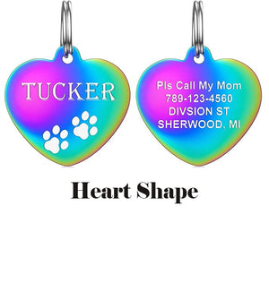 Dog Tags - Personalized Dog Tags with Lovely Icons, Durable Stainless Steel Pet ID Tags for Small Large Dogs Cats, Custom Dog Name Tags Engraved on Both Sides