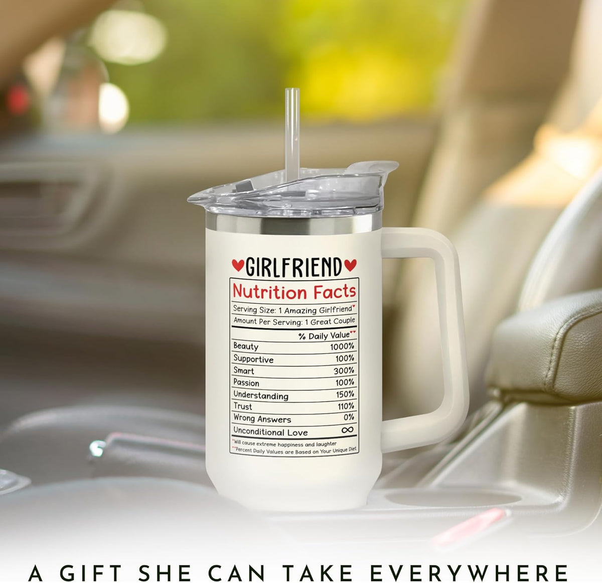 Gifts for Girlfriend - Girlfriend Gifts for Women - Anniversary, Valentines, Birthday, Christmas Gift for Her - Romantic Love Gift Ideas for Couple - 40 Oz Stainless Steel Tumbler with Lid