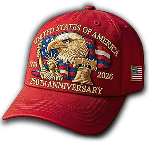 Eagle  Liberty United States 250th Anniversary Hat 2026 Adjustable Patriotic Baseball Cap With Bald Eagle For Veterans