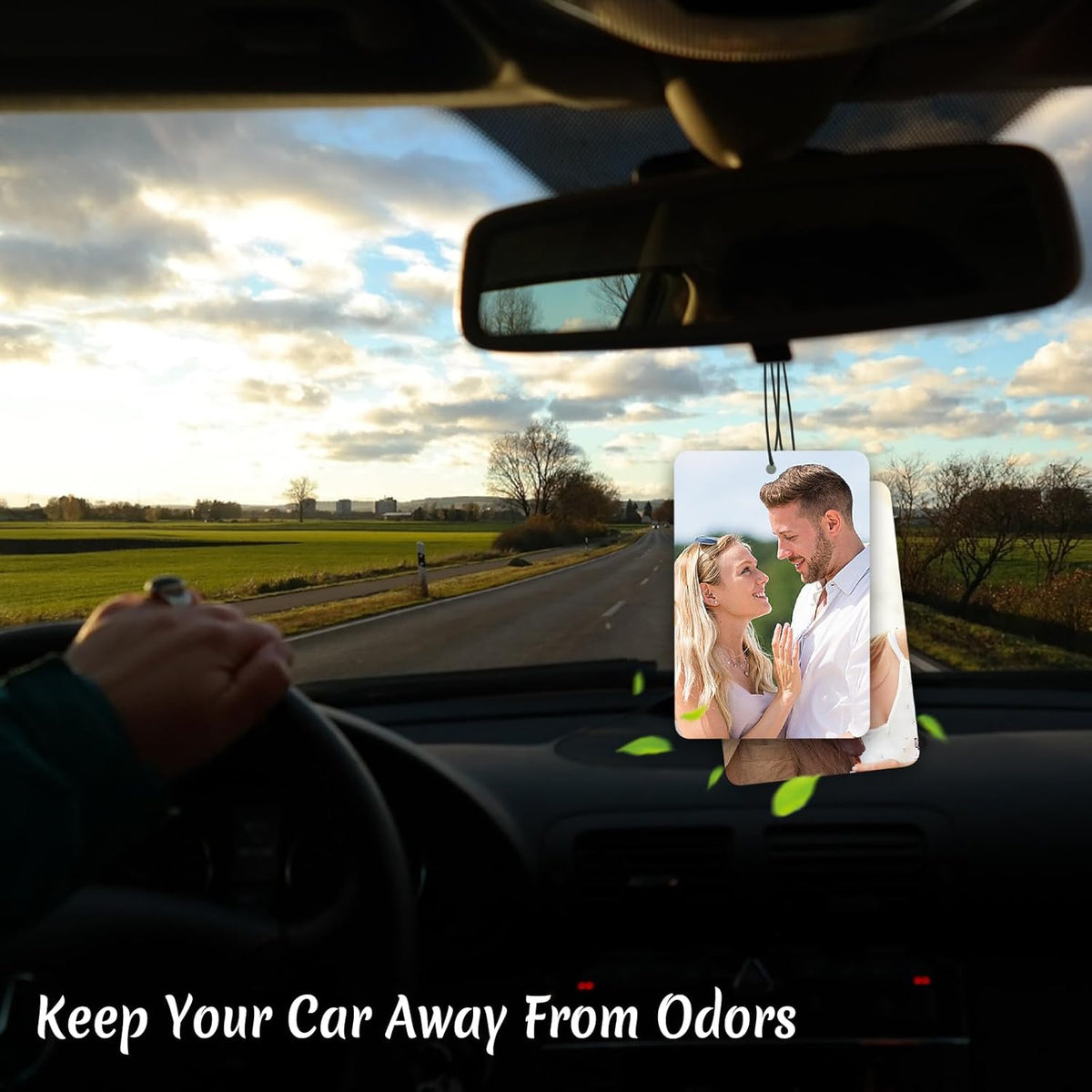 Custom Air Fresheners with Picture - Photo Air Freshener for Car,Double-Sided Customized Photo Text, Personalized Gift for Boyfriend Men Car (Rectangle)